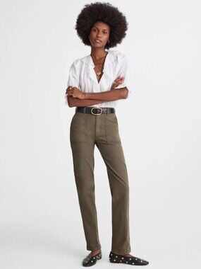 Madewell The Straight Utility Pant In Faded Olive Size 23 Full Length NWT Ty Ty